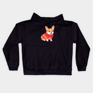 Holly Jolly Corgi Kids Hoodie